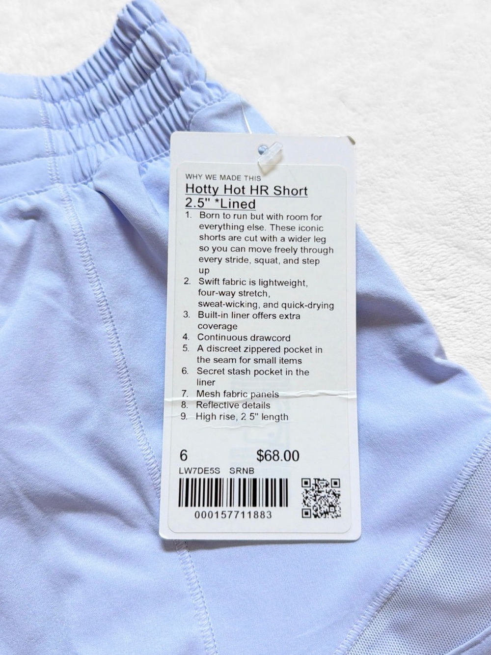 NWT Lululemon Flow Y Bra + Hotty Hot Shorts Set – Serene Blue – Size 6 - Picture 10 of 16